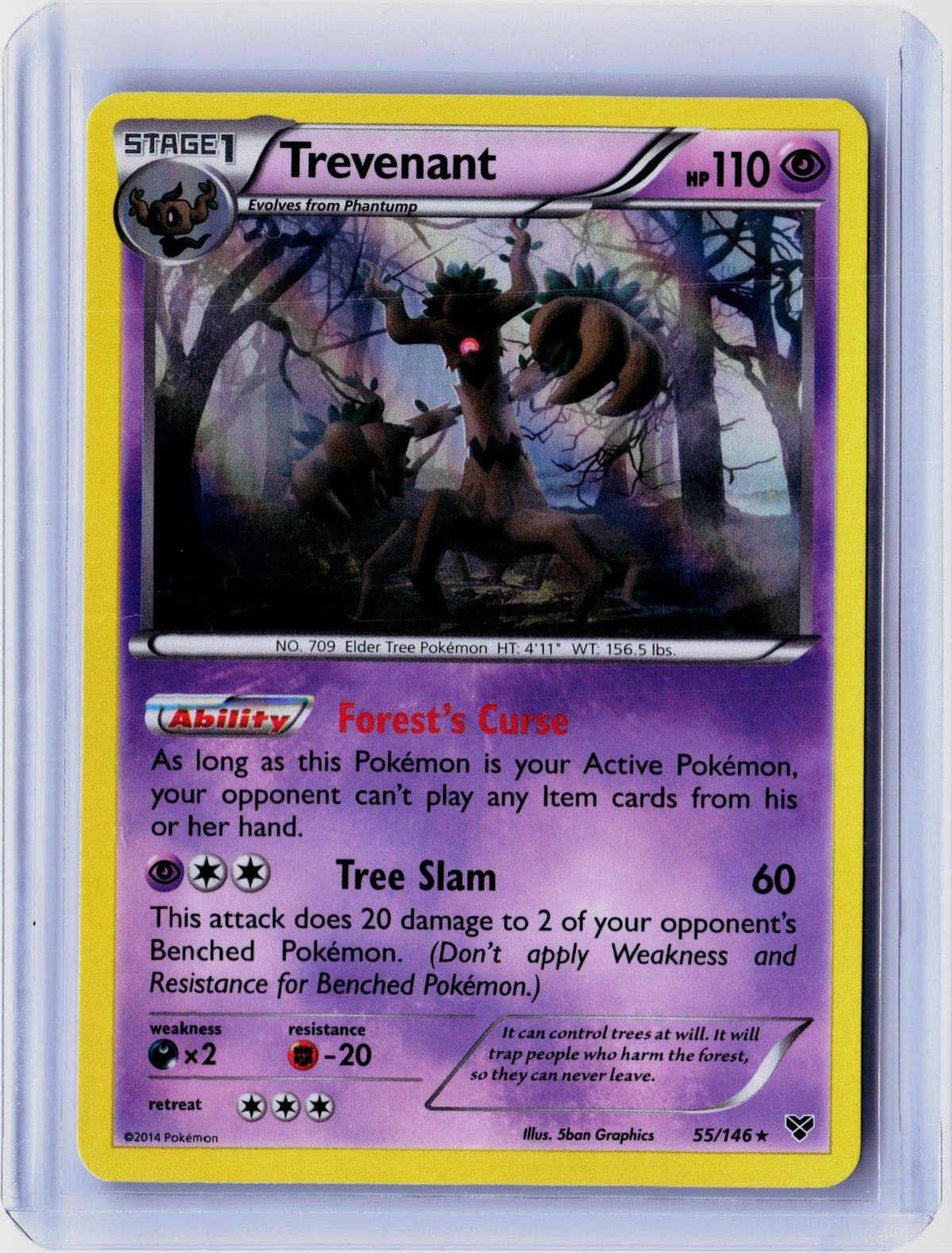 2014 POKEMON TREVENANT 55/146 HOLO RARE XY BASE SET NEAR MINT