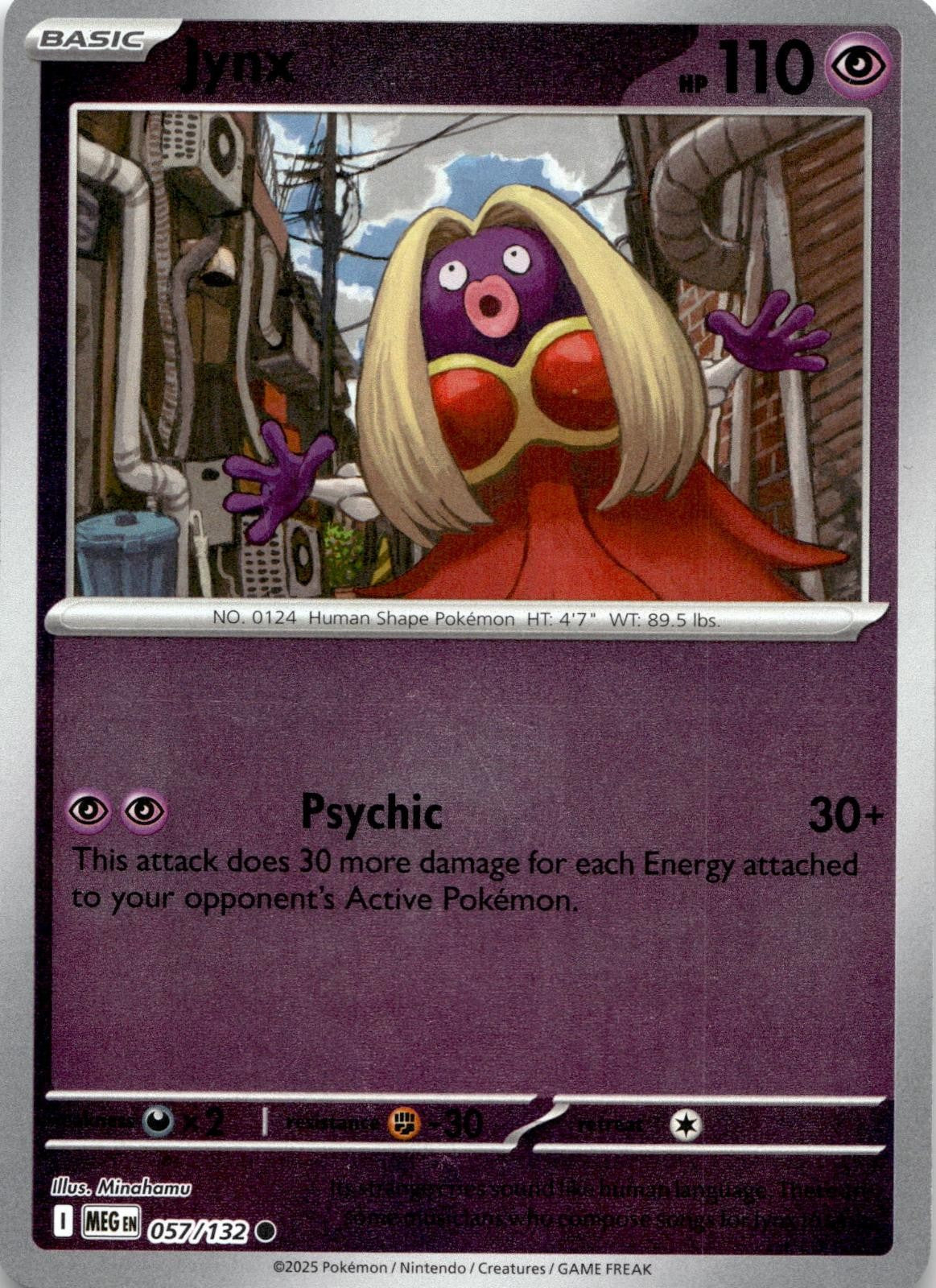 Jynx 057/132 Common Mega Evolution Pokemon Reverse Holo Near Mint