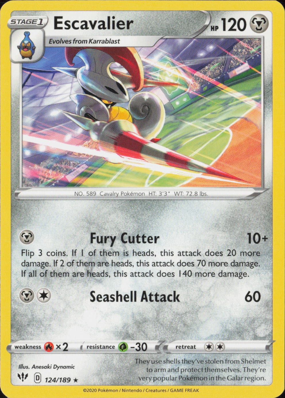 Escavalier Rare SWSH03: Darkness Ablaze 124/189 NM