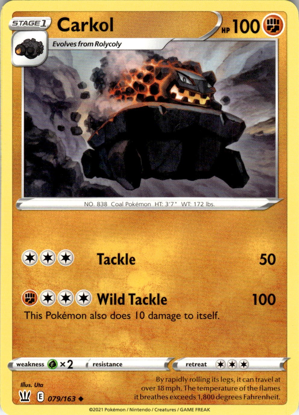2021 POKEMON CARKOL 079/163 UNCOMMON BATTLE STYLES NEAR MINT
