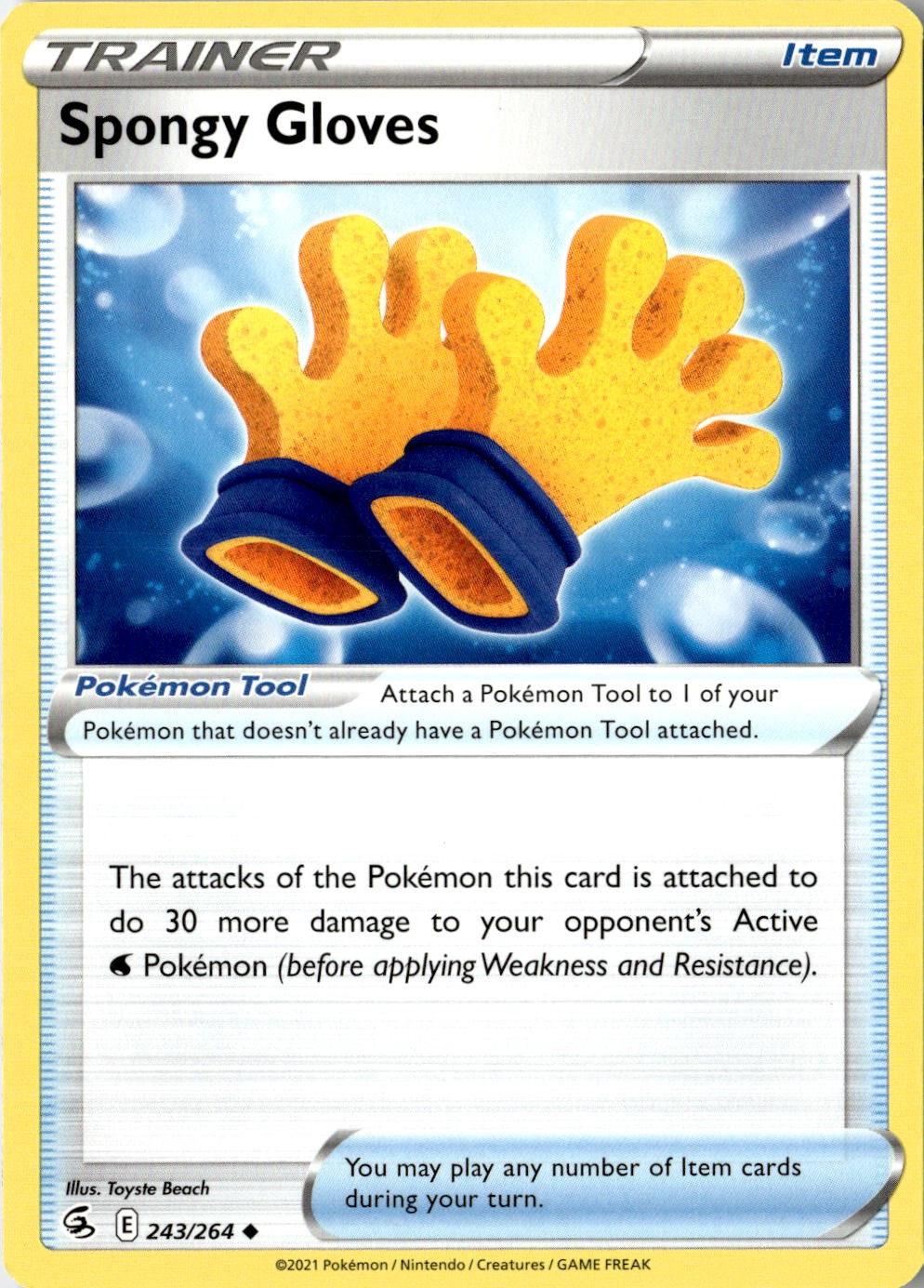 2021 POKEMON SPONGY GLOVES 243/264 UNCOMMON FUSION STRIKE NEAR MINT