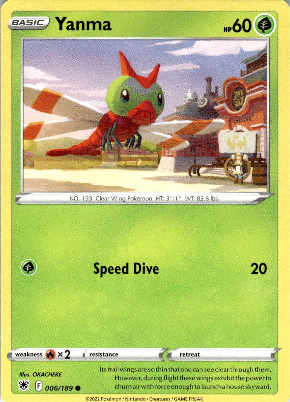 Yanma 006/189 Common Astral Radiance Pokemon Near Mint
