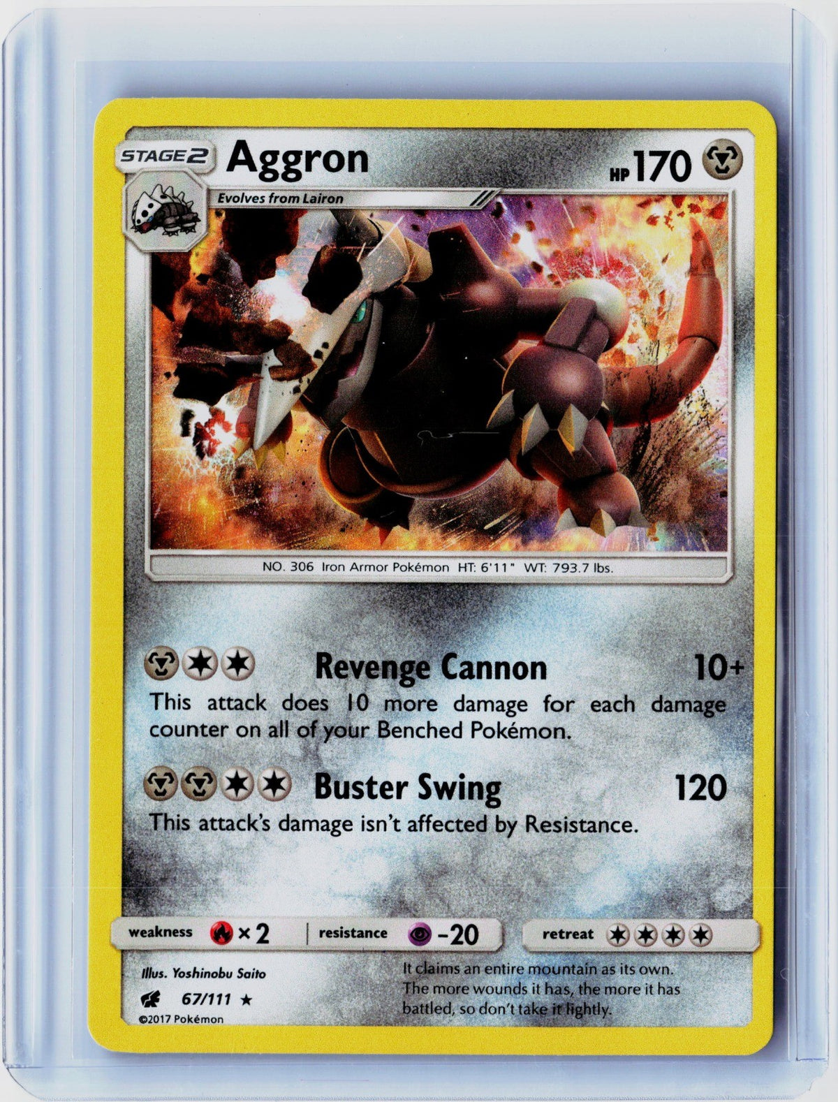 Aggron Holo Rare SM - Crimson Invasion 67/111 NM