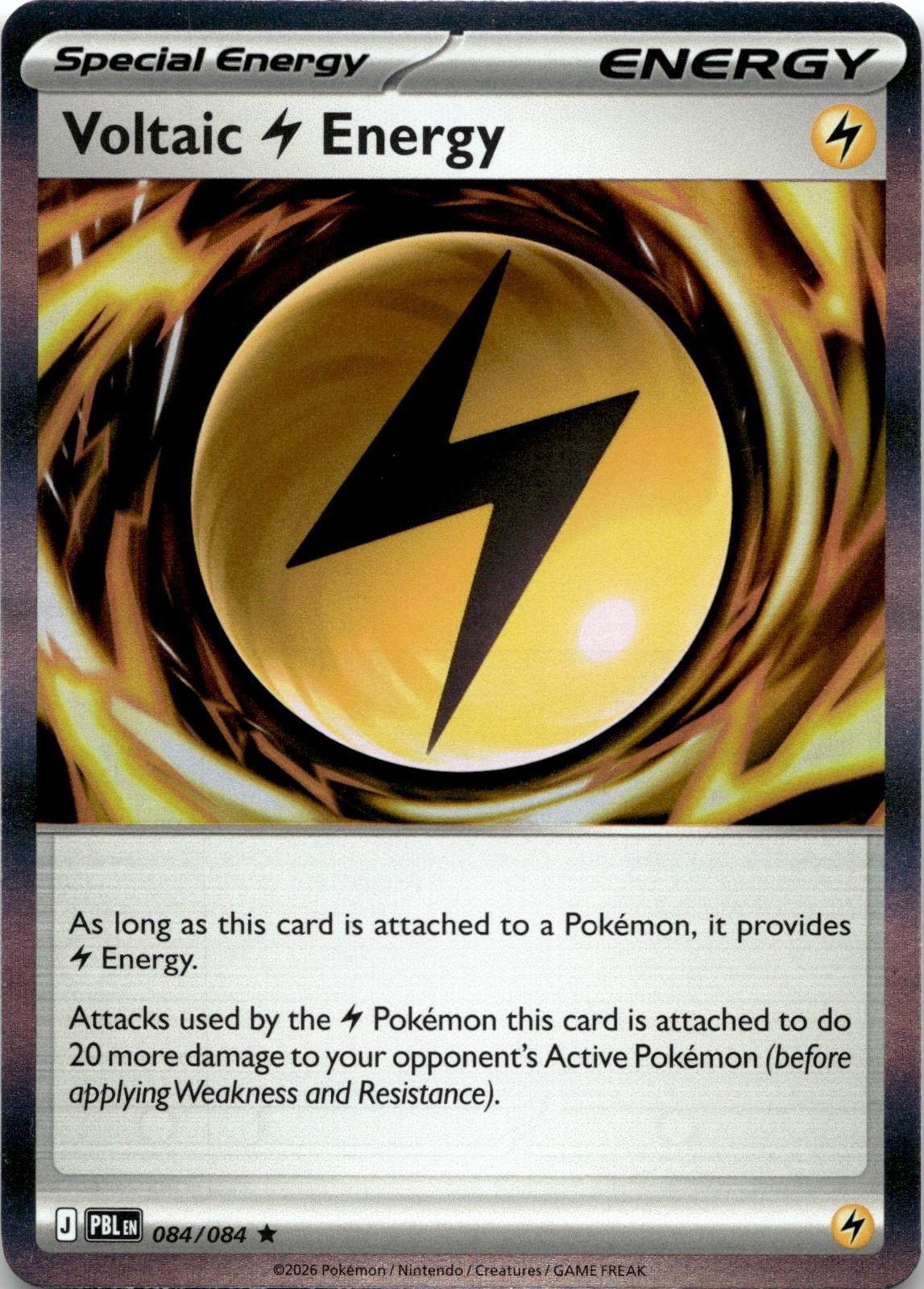 Voltaic Lightning Energy 084/084 Holo Rare Pitch Black Pokemon Near Mint