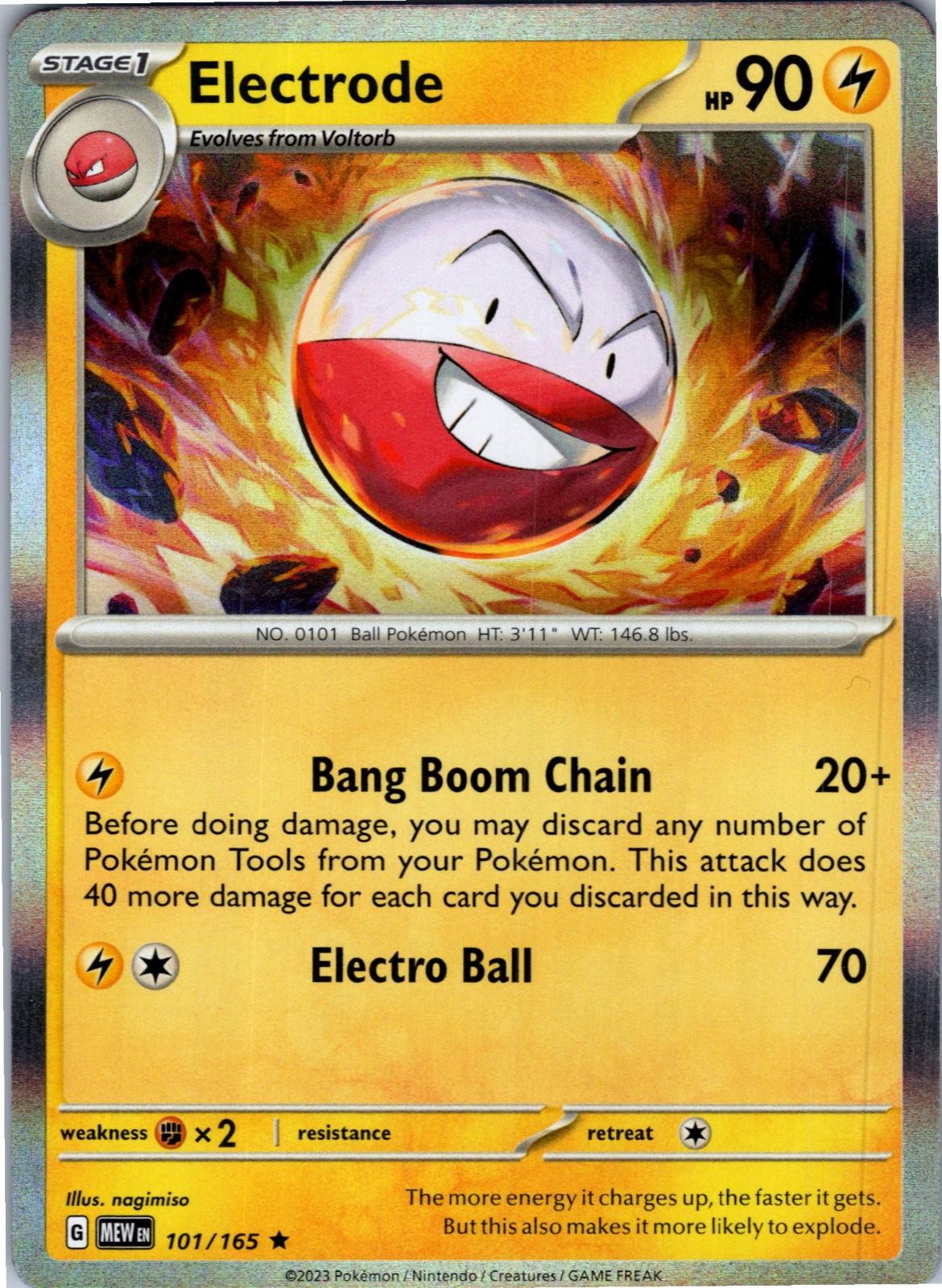 Electrode 101/165 Rare 151 Pokemon Holo Lightly Played