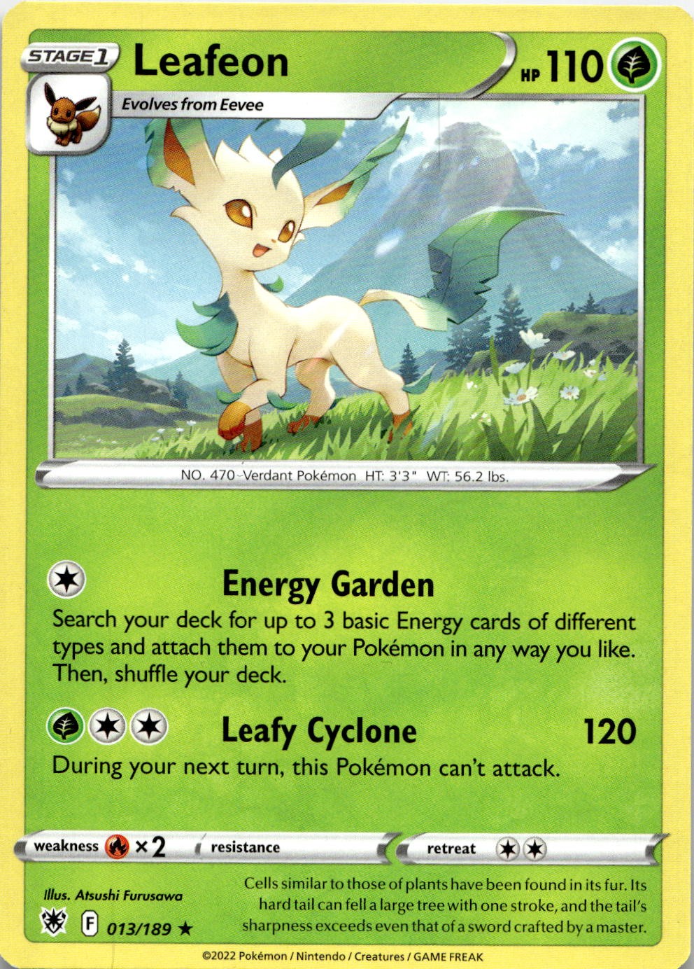 Leafeon 013/189 Rare Astral Radiance Pokemon Lightly Played