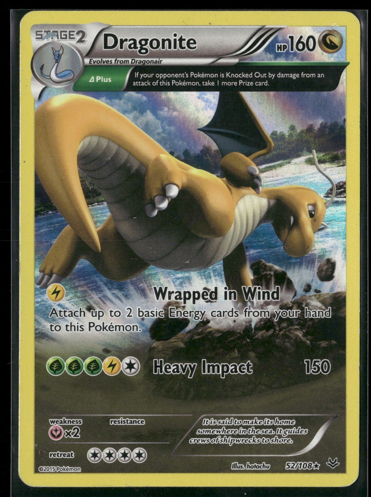 Dragonite (52 Delta) Holo Rare XY - Roaring Skies 52/108 LP