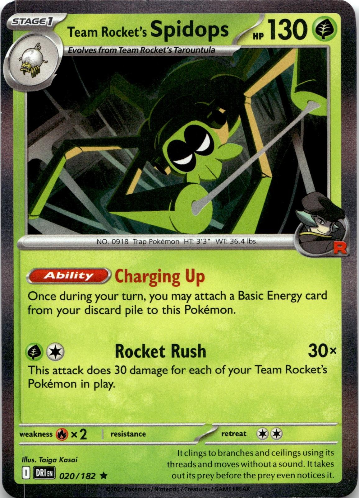 Team Rocket's Spidops 020/182 Rare Prize Pack Series Cards Pokemon Near Mint