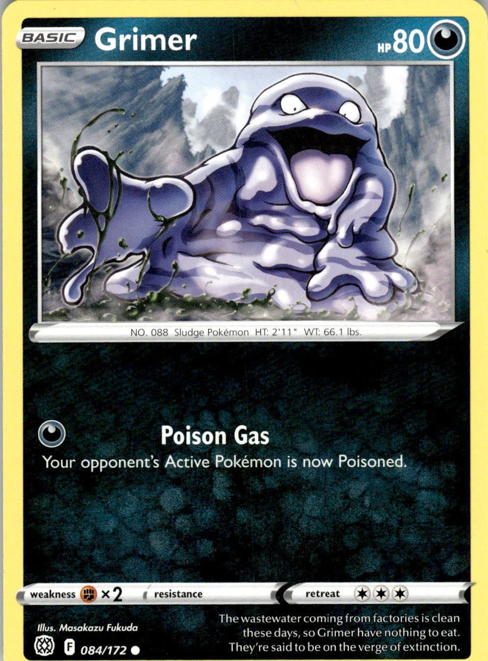 Grimer 084/172 Common Brilliant Stars Pokemon Near Mint