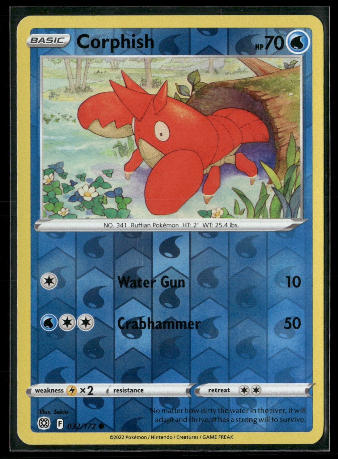 Corphish Reverse Holo Common SWSH09: Brilliant Stars 032/172 NM