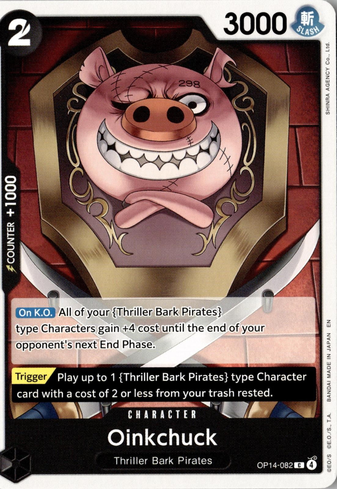ONE PIECE OINKCHUCK OP14-082 COMMON THE AZURE SEA'S SEVEN RELEASE EVENT CARDS NM