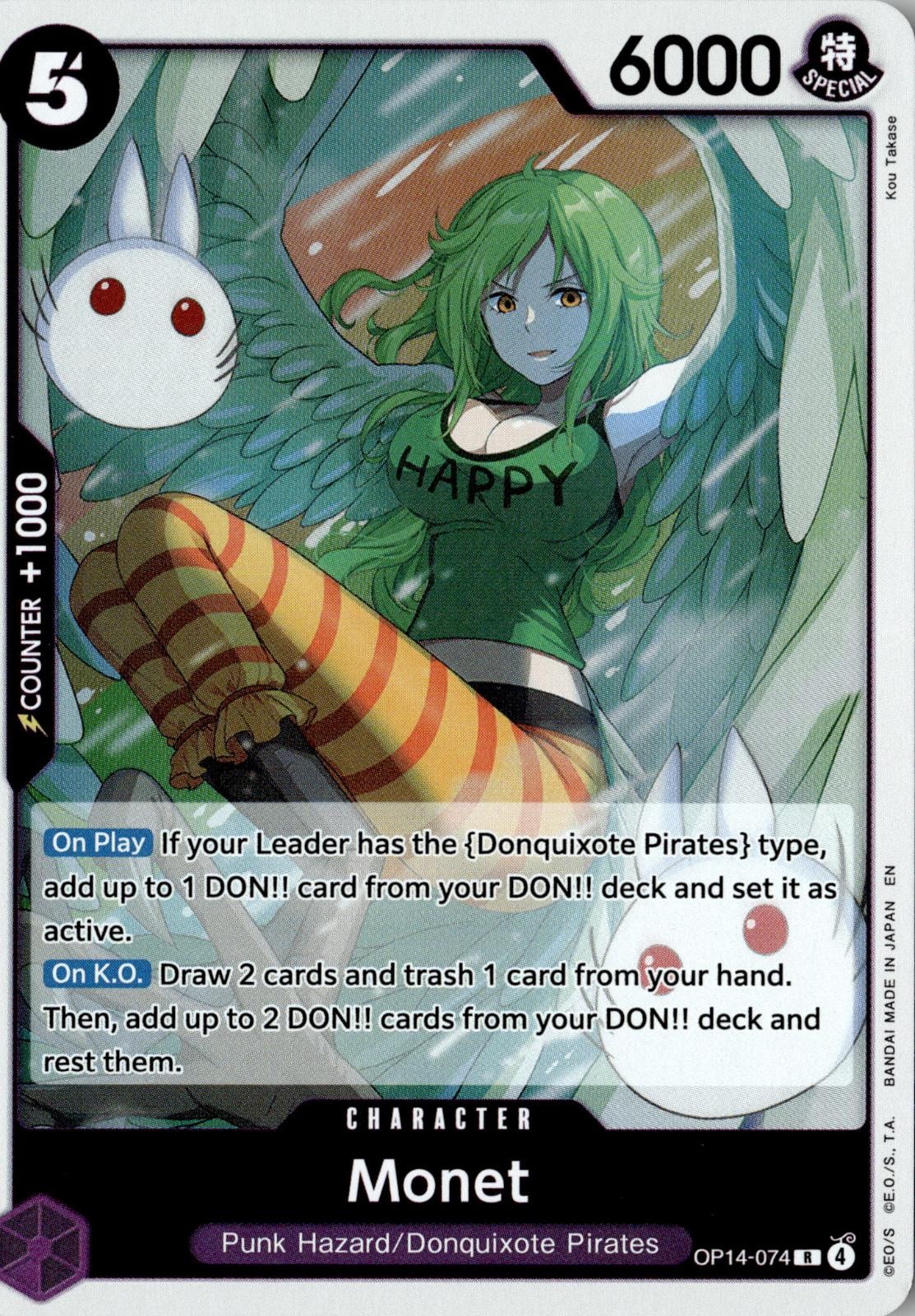 2026 ONE PIECE MONET OP14-074 RARE THE AZURE SEA'S SEVEN FOIL NEAR MINT