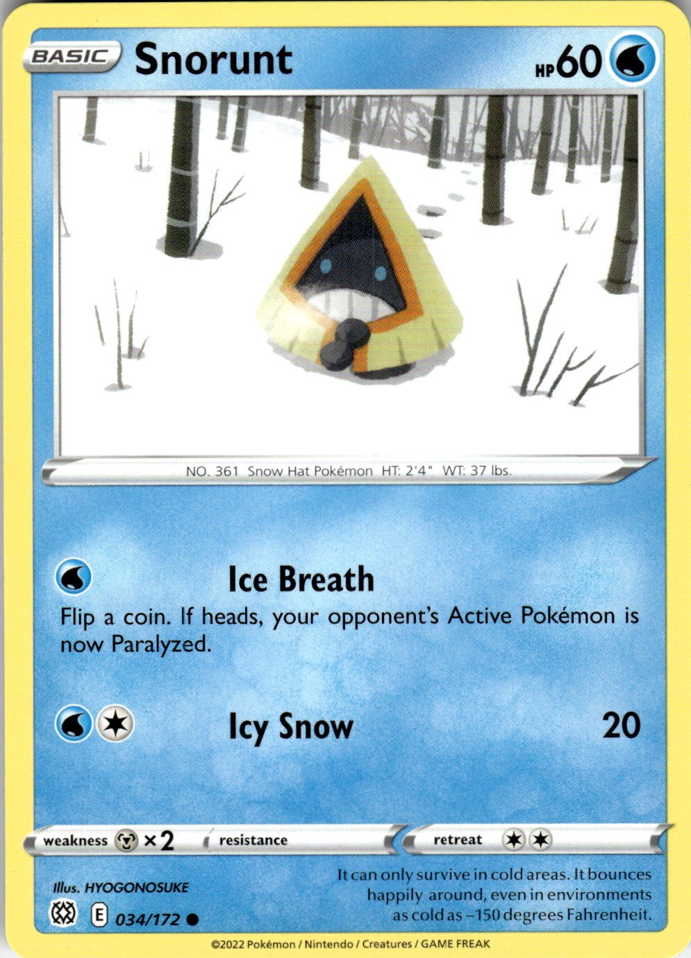 Snorunt 034/172 Common Brilliant Stars Pokemon Near Mint