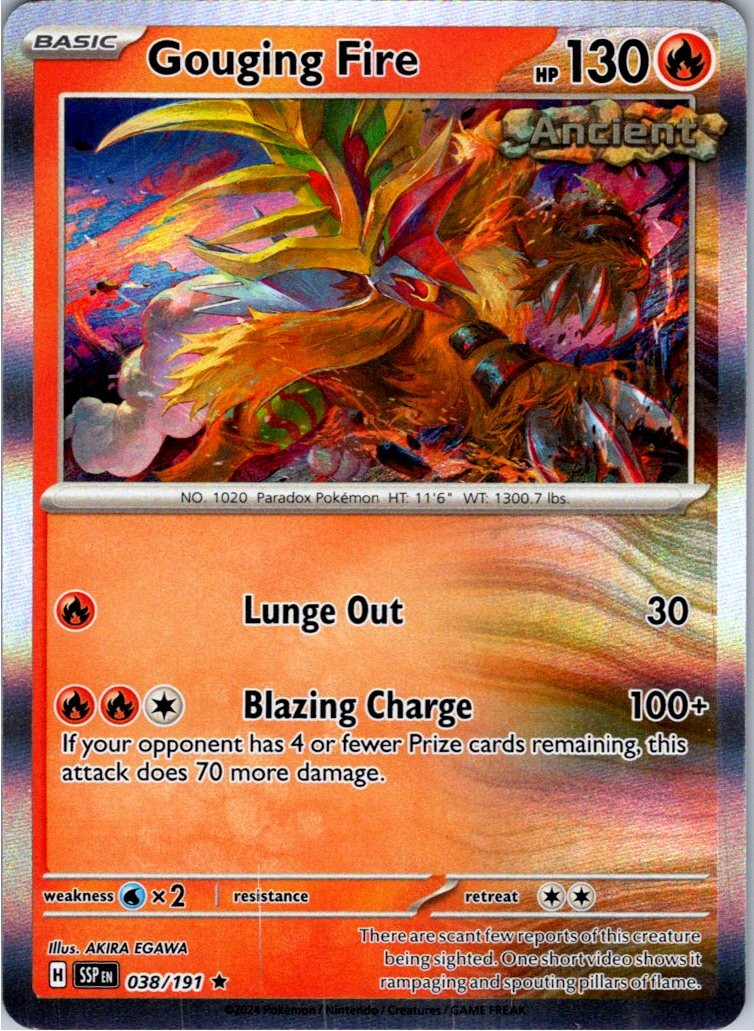 Gouging Fire 038/191 Rare Surging Sparks Pokemon Holo Near Mint