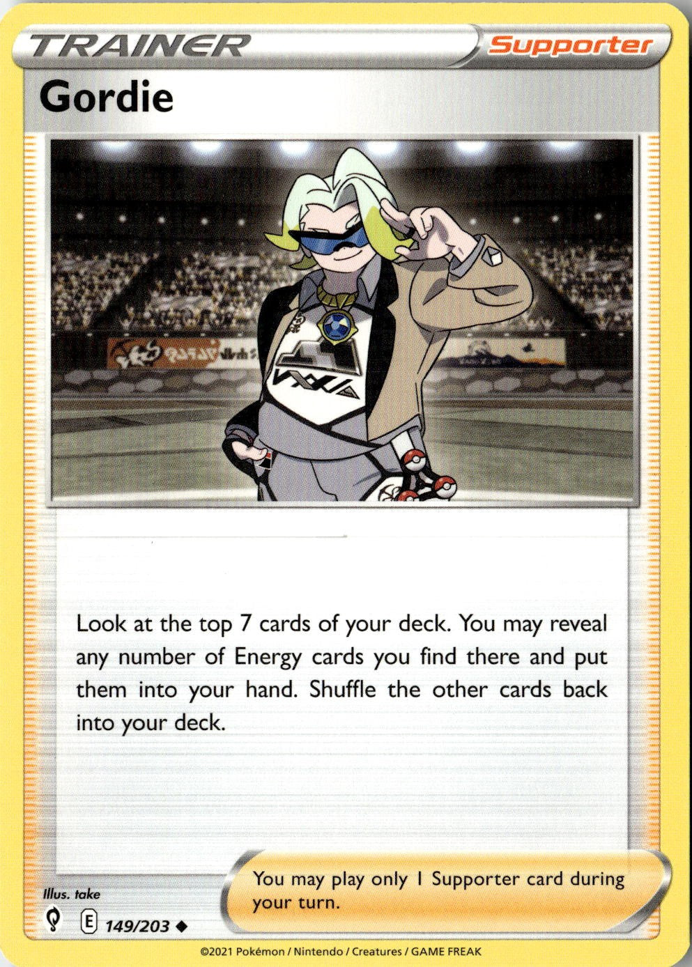 2021 POKEMON GORDIE 149/203 UNCOMMON EVOLVING SKIES NEAR MINT