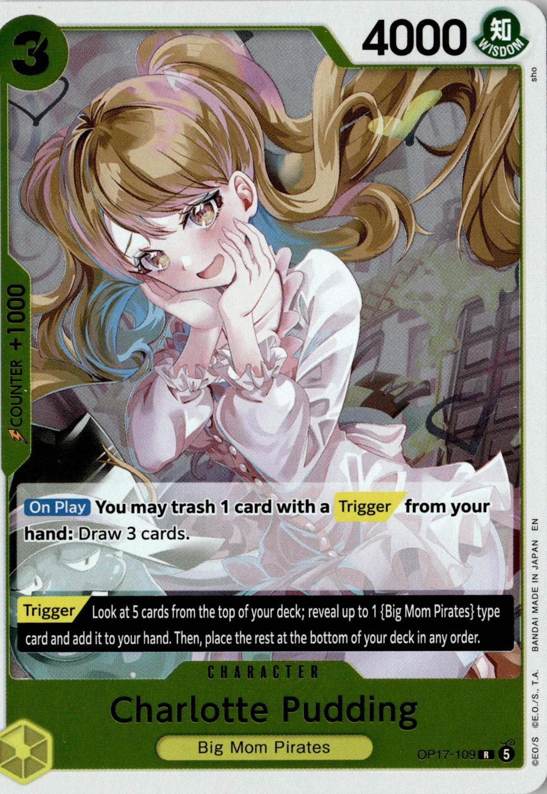 ONE PIECE CHARLOTTE PUDDING OP17-109 RARE THE WORLD'S STRONGEST WARRIORS FOIL NM
