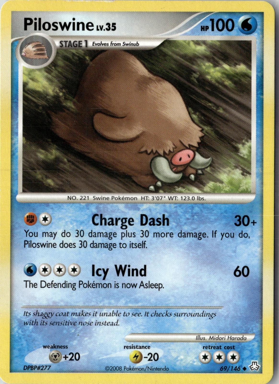 2008 POKEMON PILOSWINE 69/146 UNCOMMON LEGENDS AWAKENED NEAR MINT