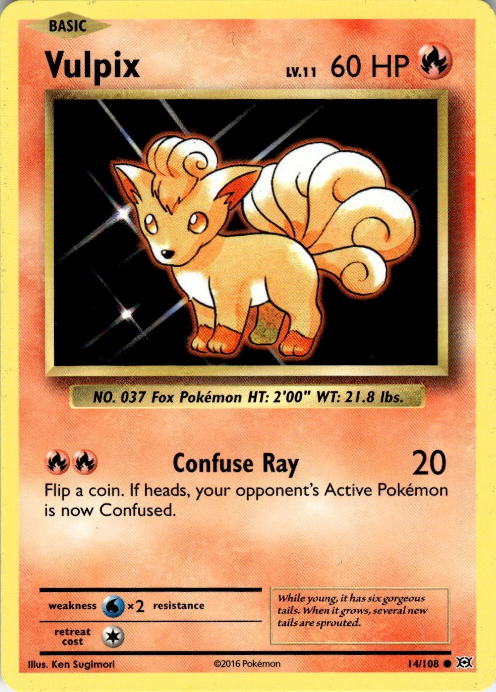 Vulpix 14/108 Common Evolutions Pokemon Near Mint