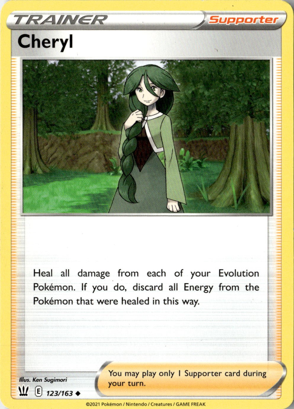 2021 POKEMON CHERYL 123/163 UNCOMMON BATTLE STYLES NEAR MINT