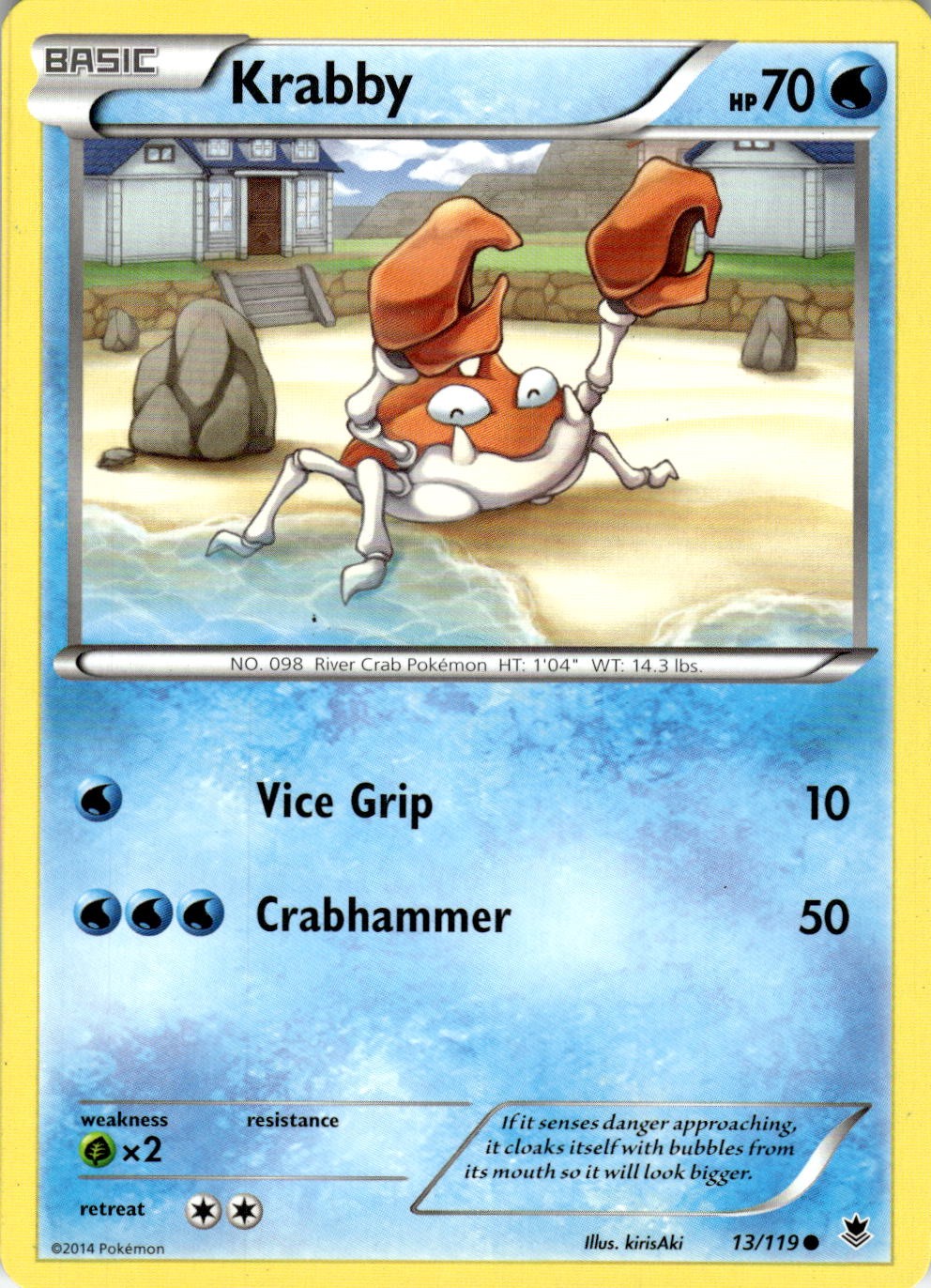 Krabby 13/119 Common Phantom Forces Pokemon Near Mint