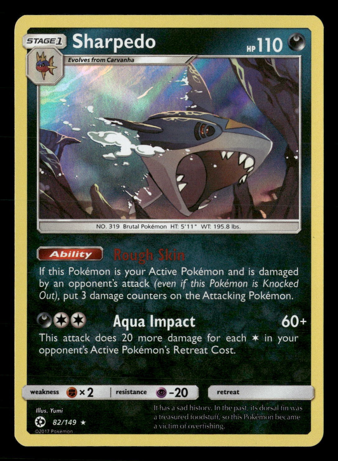 Sharpedo Holo Rare SM Base Set 82/149 NM