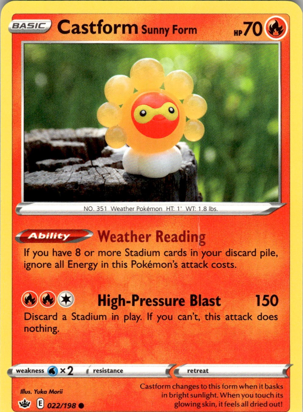 Castform Sunny Form 022/198 Common Chilling Reign Pokemon Near Mint