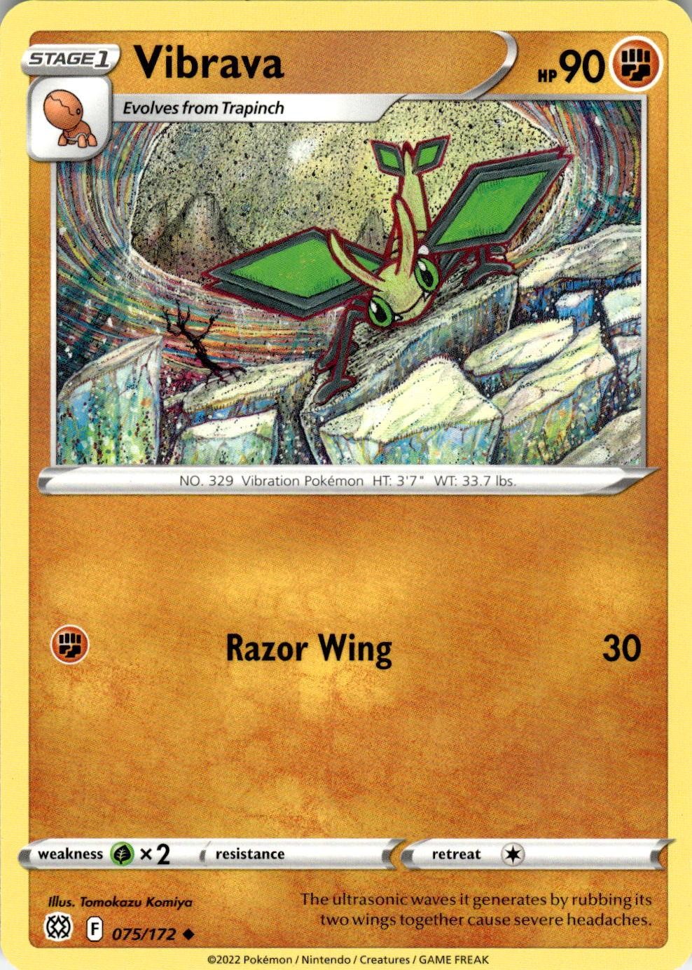Vibrava 075/172 Uncommon Brilliant Stars Pokemon Near Mint
