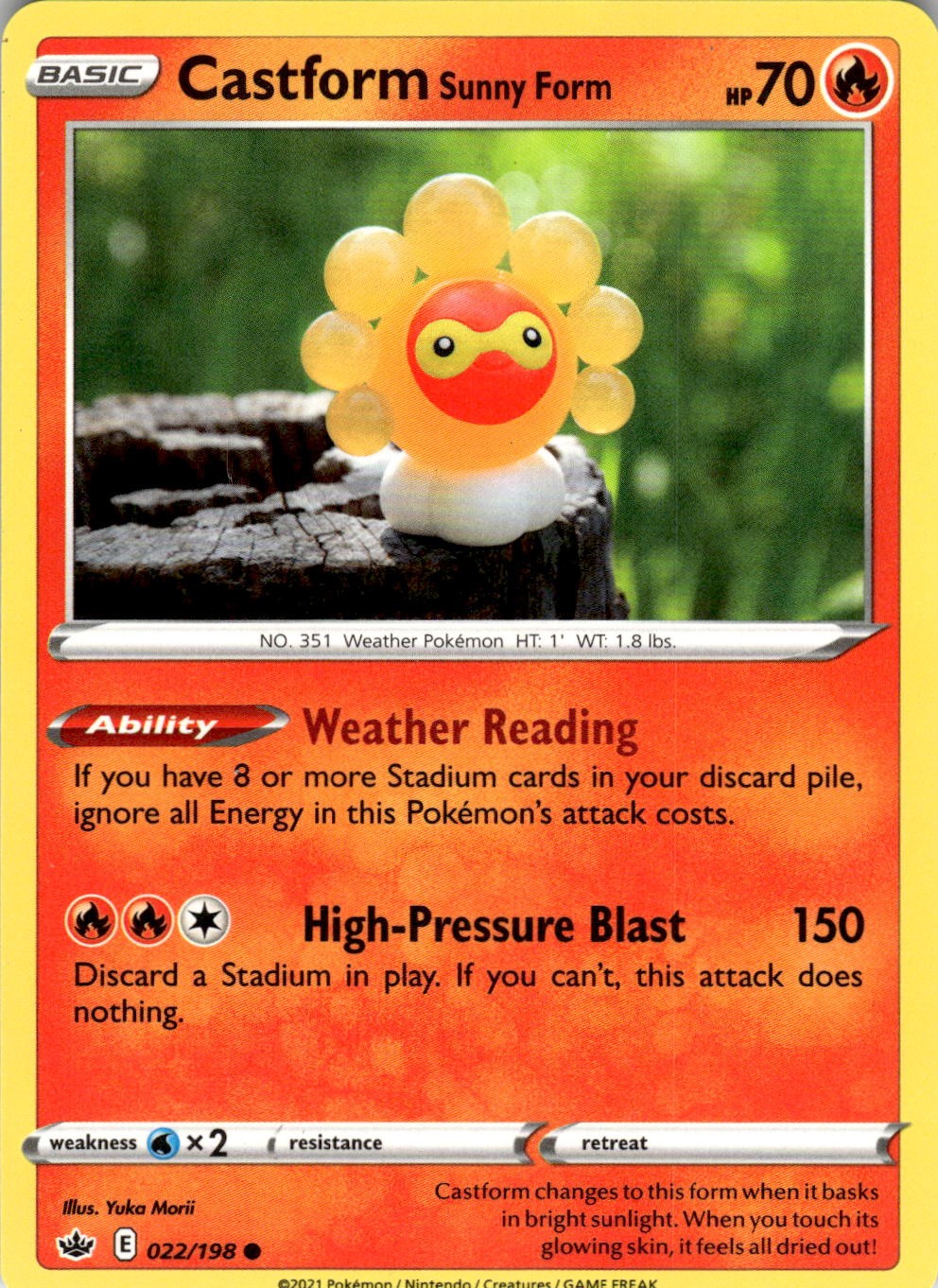 Castform Sunny Form 022/198 Common Chilling Reign Pokemon Near Mint