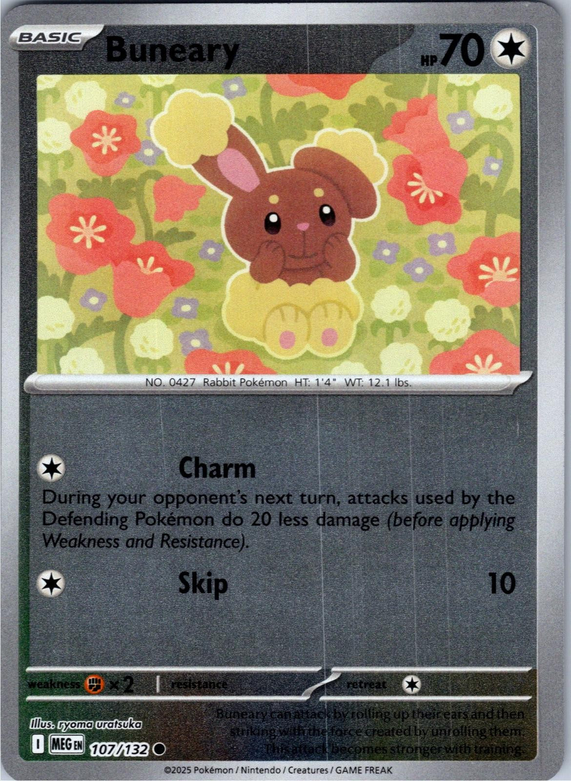Buneary 107/132 Common Mega Evolution Pokemon Reverse Holo Lightly Played