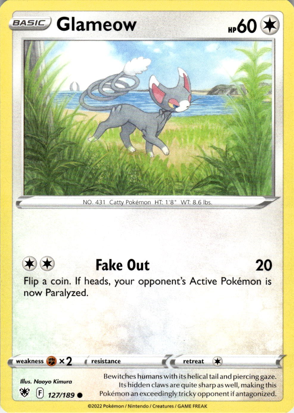 Glameow 127/189 Common Astral Radiance Pokemon Near Mint