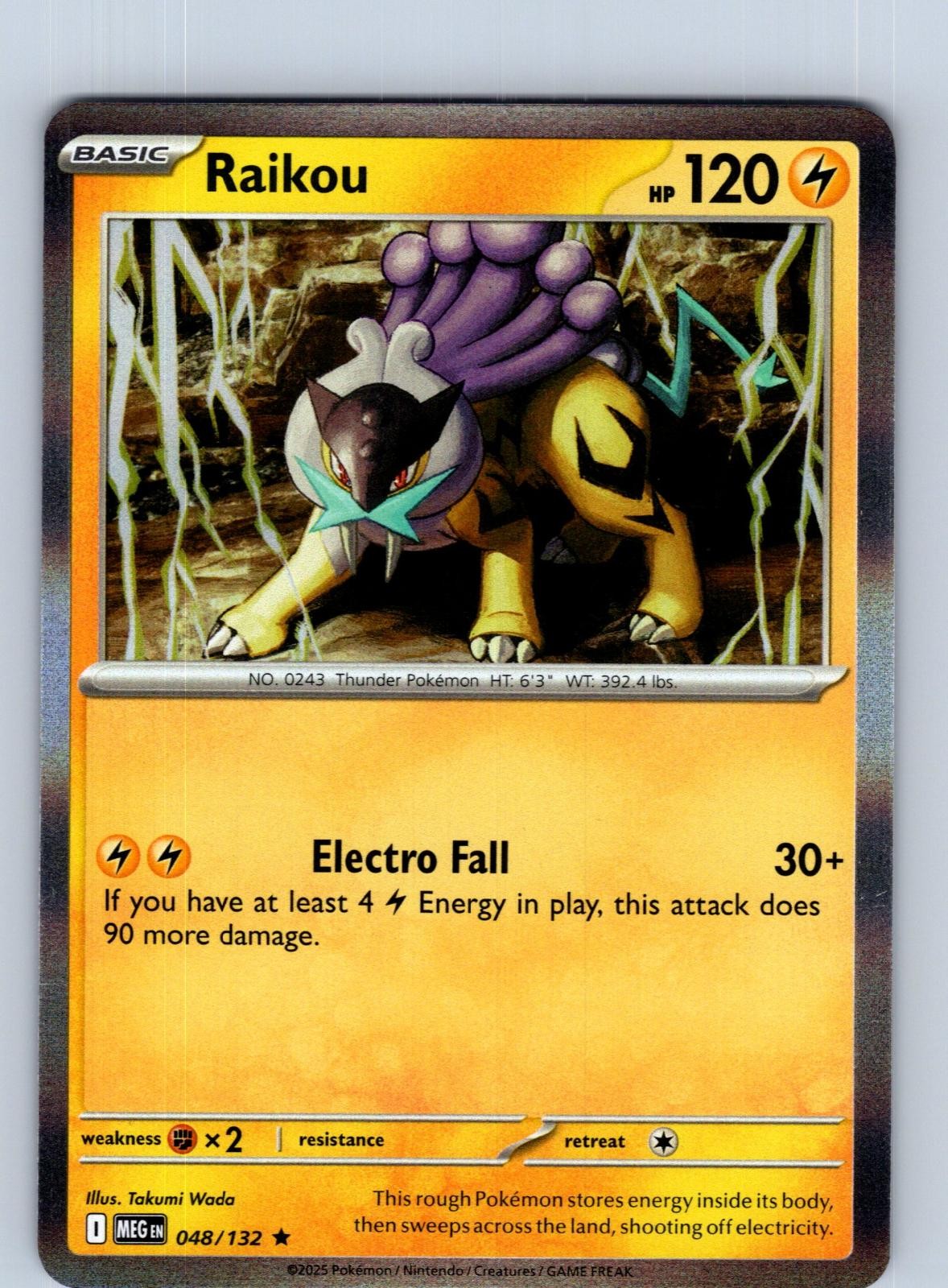 Raikou 048/132 Rare Mega Evolution Pokemon Holo Near Mint