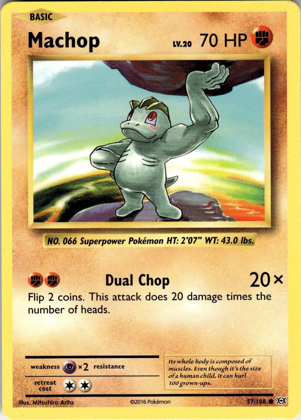 Machop 57/108 Common Evolutions Pokemon Near Mint