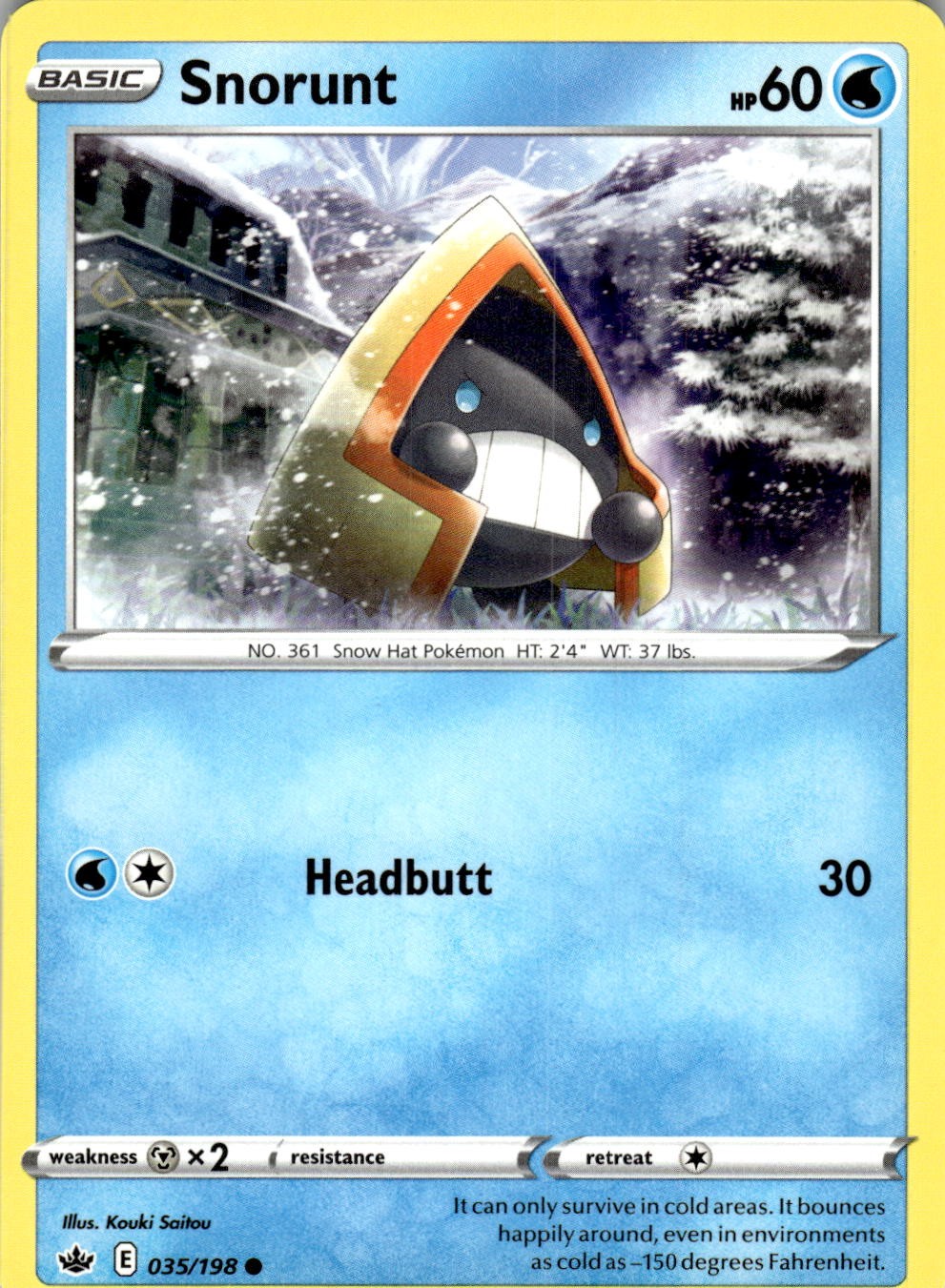 2021 POKEMON SNORUNT 035/198 COMMON CHILLING REIGN NEAR MINT