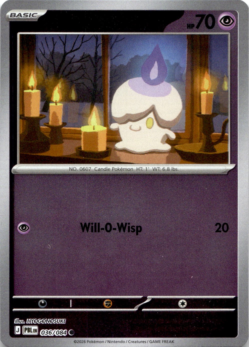 Litwick 036/084 Common Pitch Black Pokemon Reverse Holo Near Mint