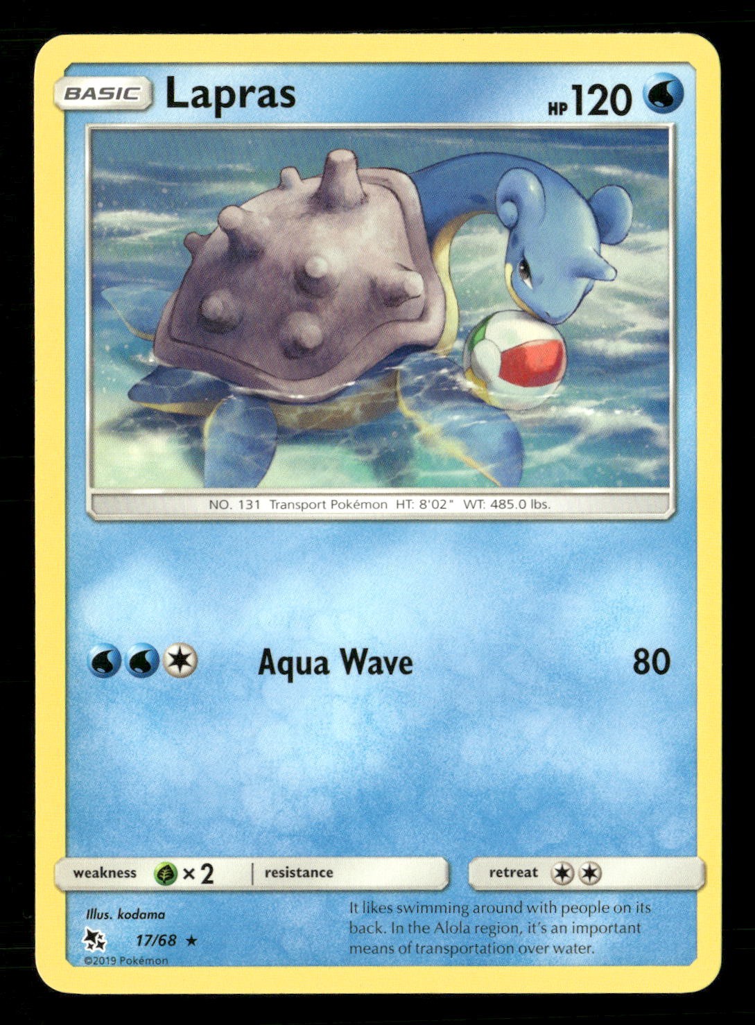 Lapras Rare Hidden Fates 17/68 NM
