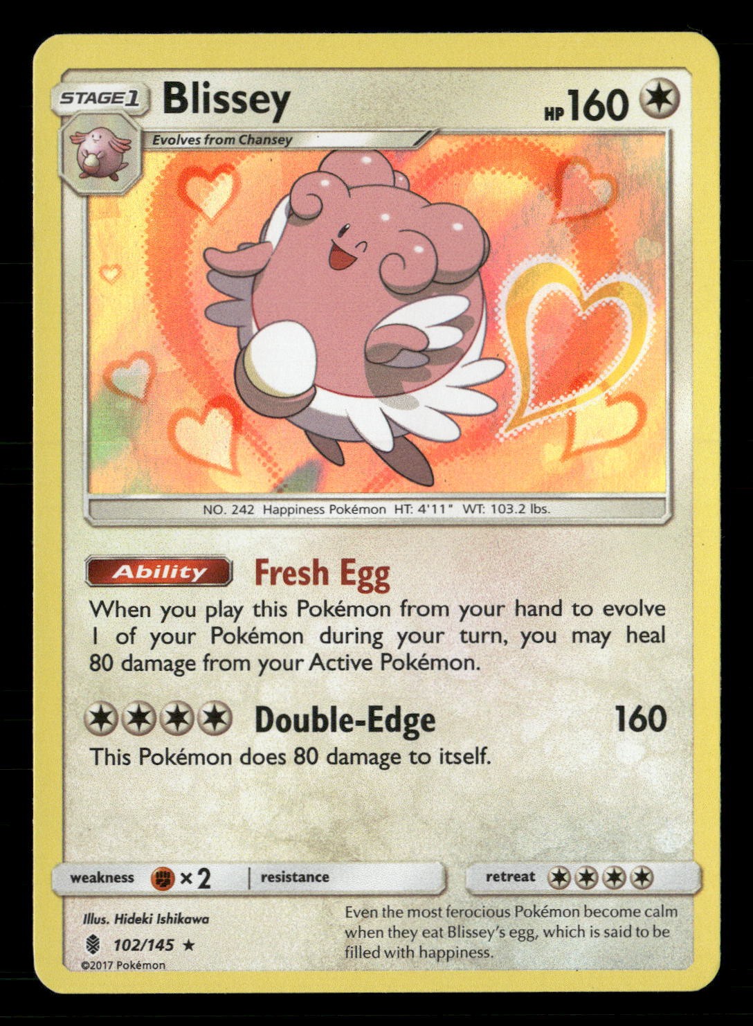 Blissey Holo Rare SM - Guardians Rising 102/145 NM