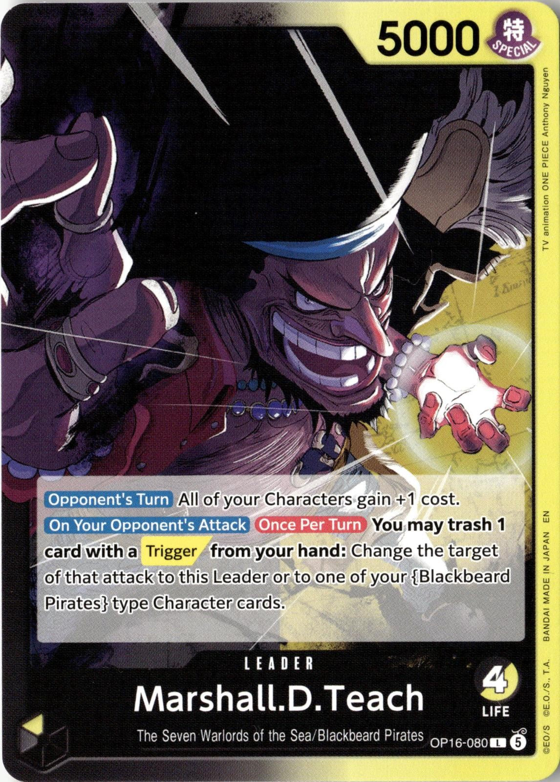 2026 ONE PIECE MARSHALL.D.TEACH (080) OP16-080 LEADER THE TIME OF BATTLE NM