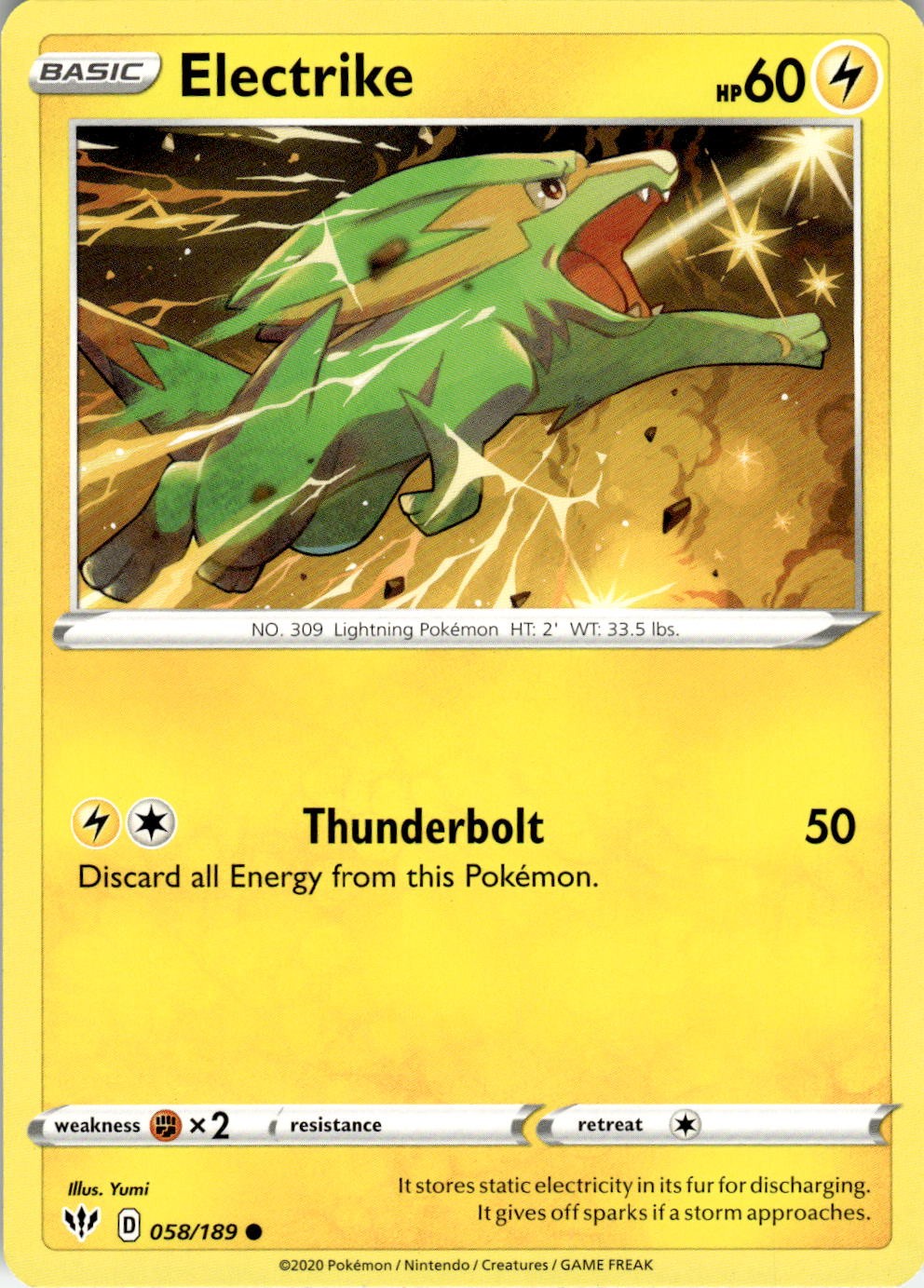 Electrike 058/189 Common Darkness Ablaze Pokemon Near Mint