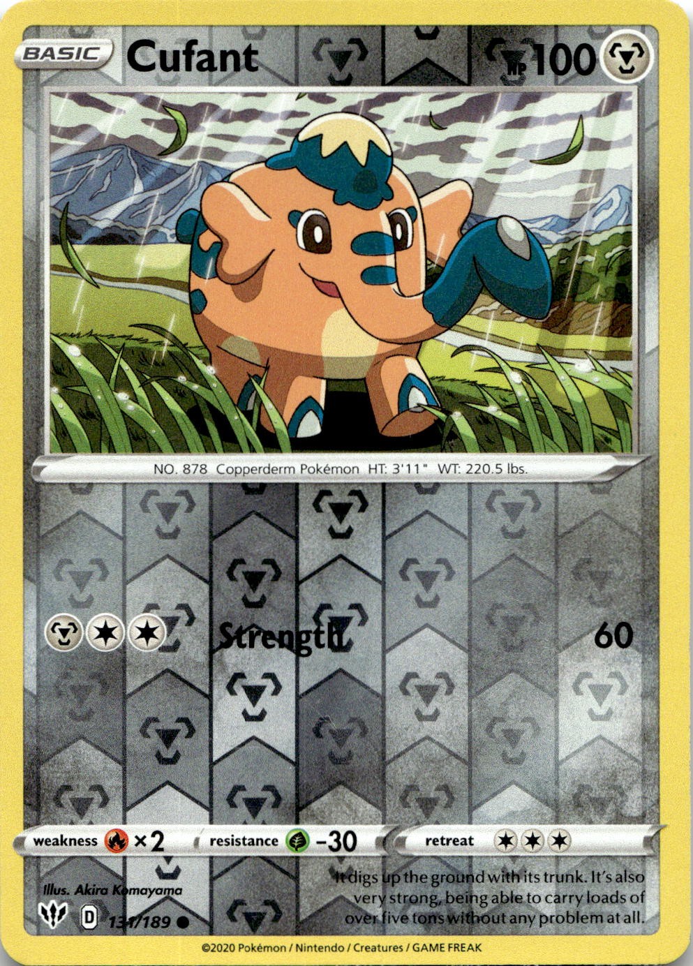 Cufant 131/189 Common Darkness Ablaze Pokemon Reverse Holo Near Mint