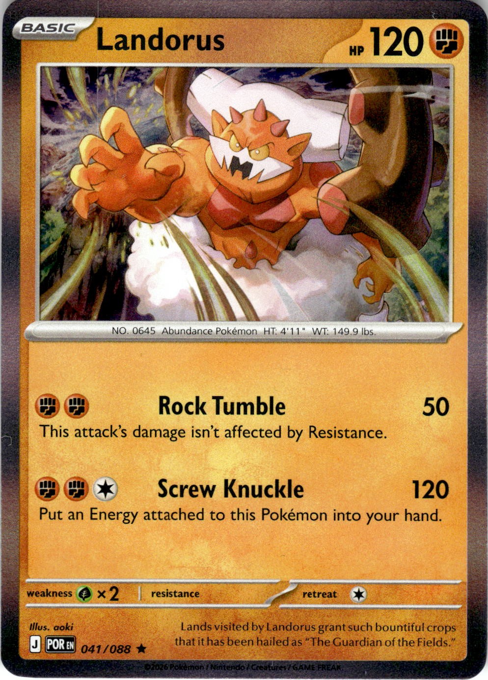 Landorus 041/088 Rare Perfect Order Pokemon Holo Near Mint