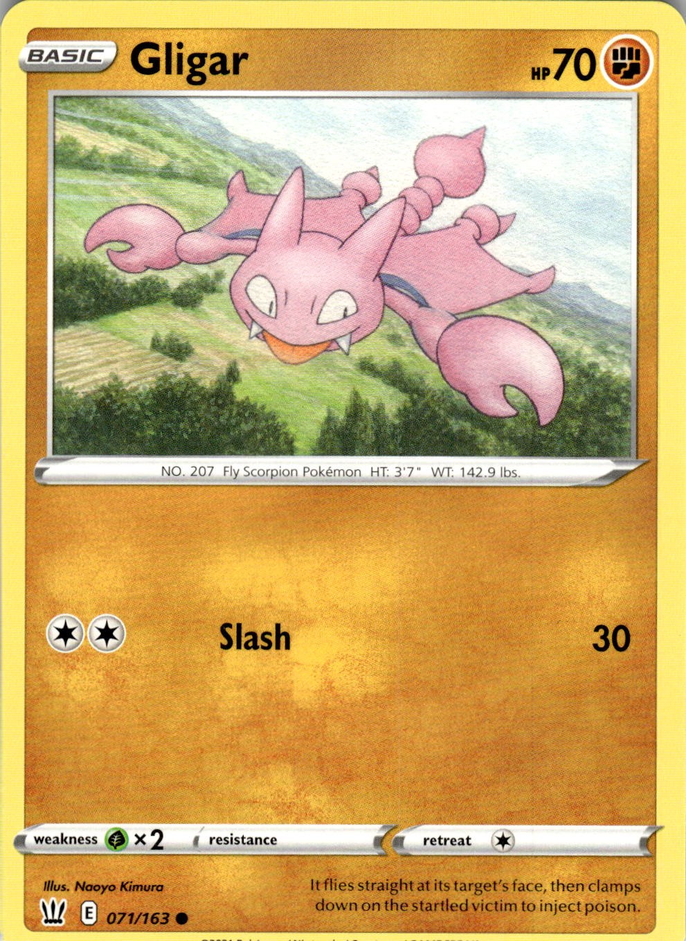 2021 POKEMON GLIGAR 071/163 COMMON BATTLE STYLES NEAR MINT
