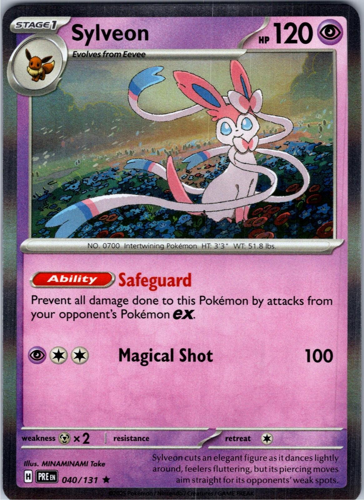 Sylveon 040/131 Holo Rare Prismatic Evolutions Pokemon Lightly Played