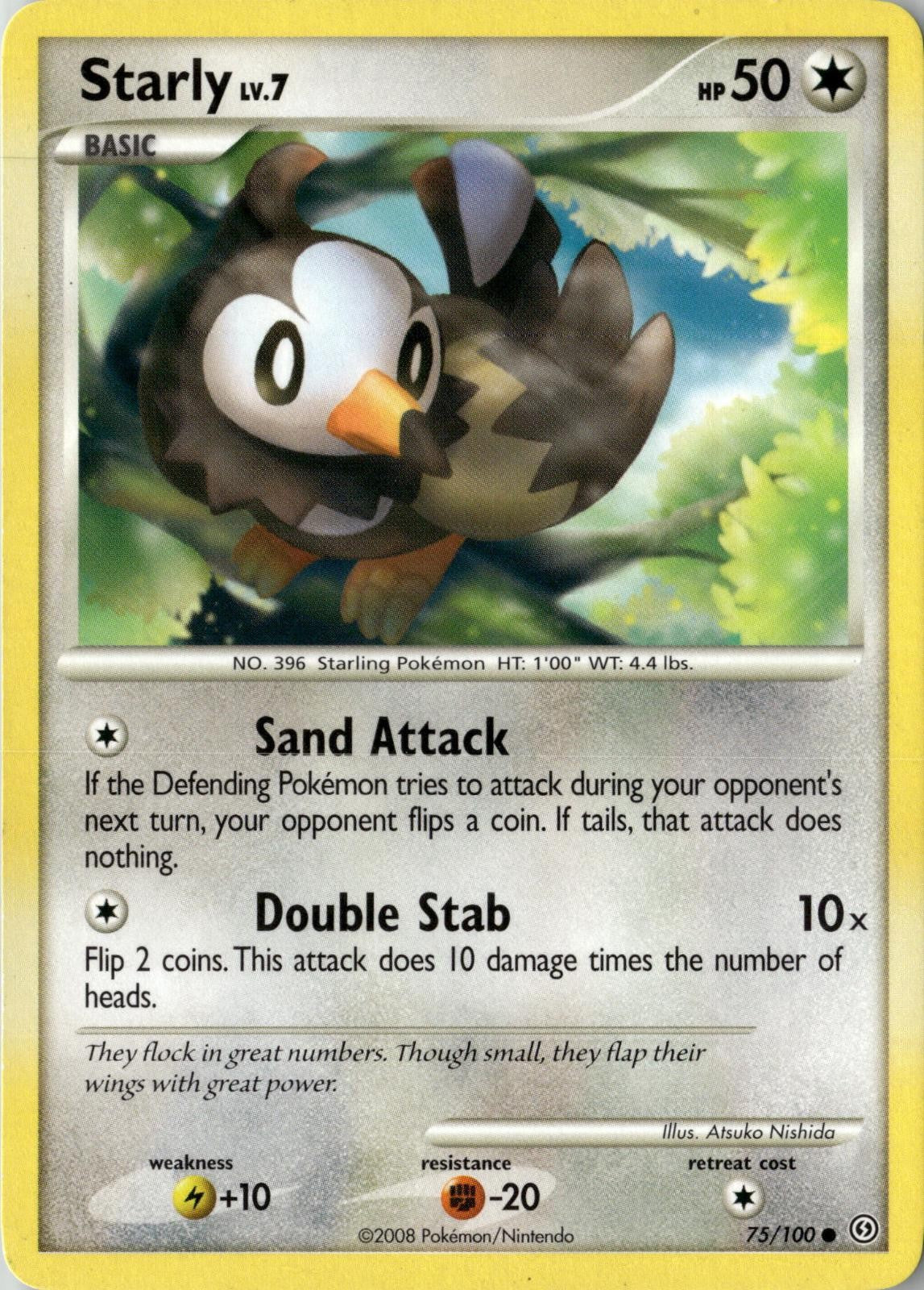 2008 POKEMON STARLY 75/100 COMMON STORMFRONT NEAR MINT