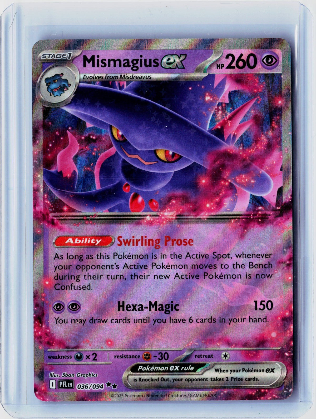Mismagius ex Holo Double Rare ME02: Phantasmal Flames 036/094 NM