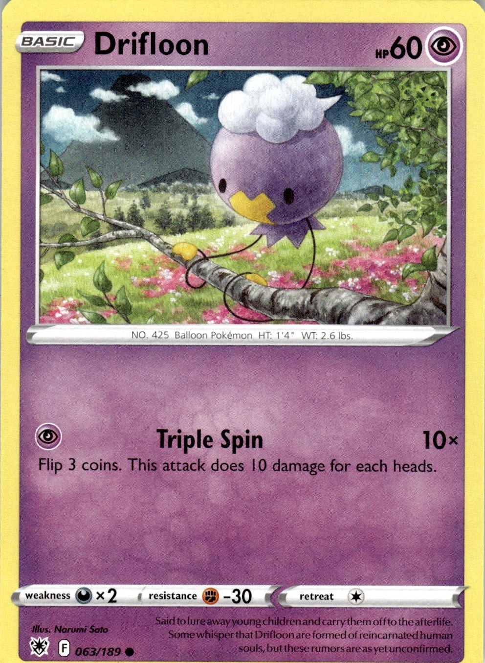 Drifloon 063/189 Common Astral Radiance Pokemon Near Mint