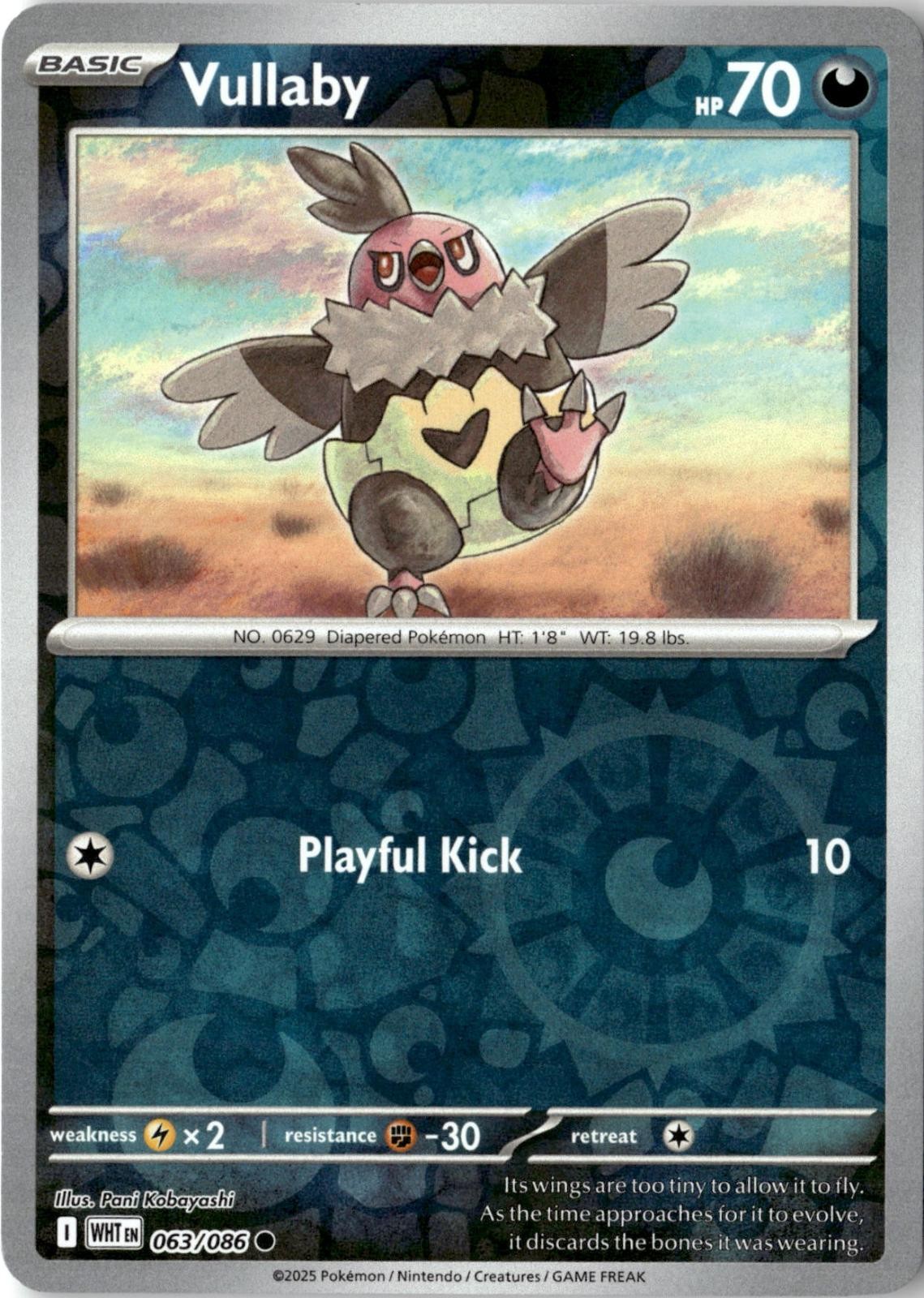 2025 POKEMON VULLABY 063/086 COMMON WHITE FLARE NEAR MINT