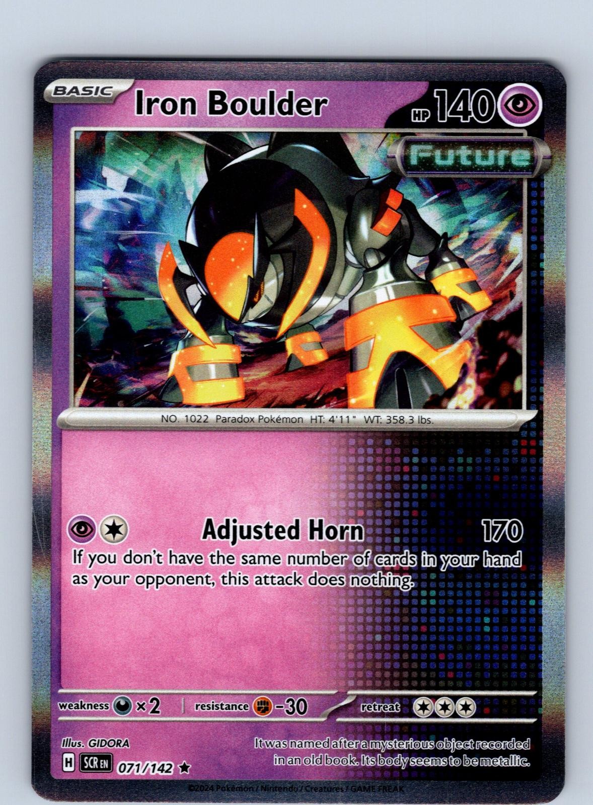 Iron Boulder 71/142 Rare Stellar Crown Pokemon Holo Near Mint