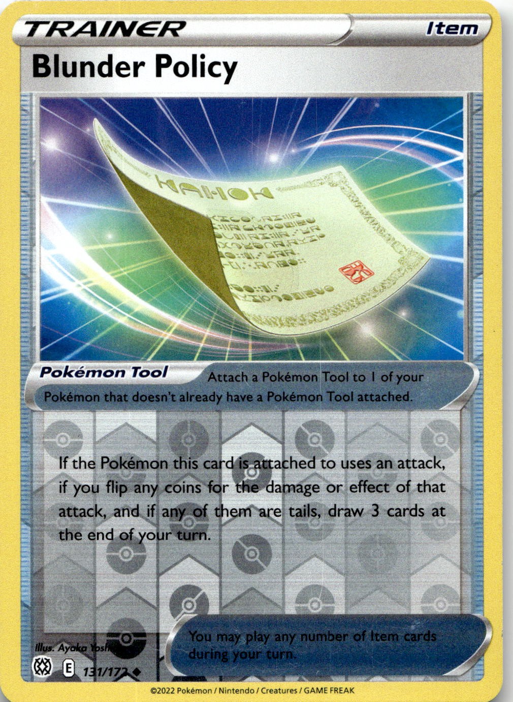 Blunder Policy 131/172 Uncommon Brilliant Stars Pokemon Reverse Holo Near Mint