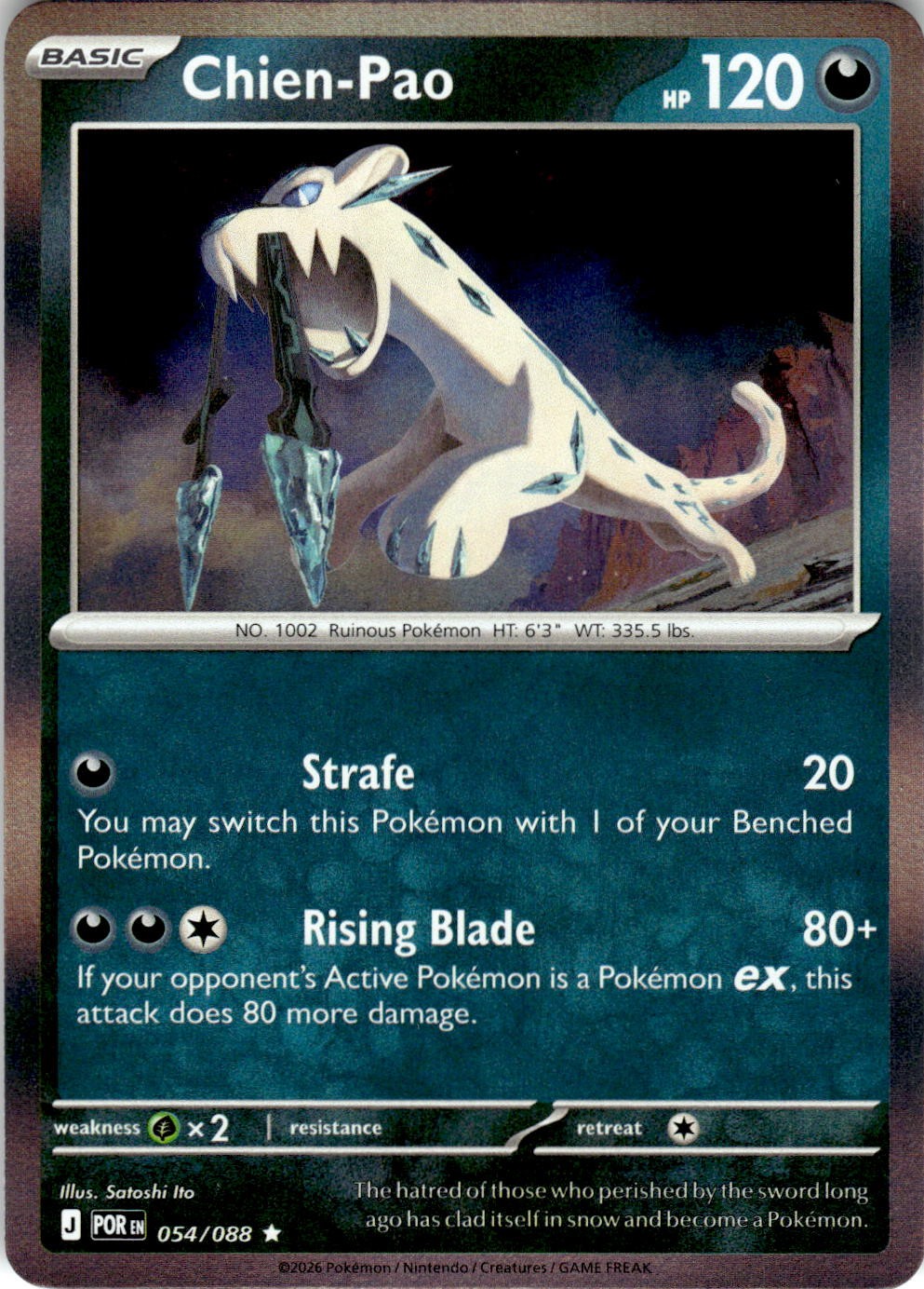 Chien-Pao 054/088 Rare Perfect Order Pokemon Holo Near Mint