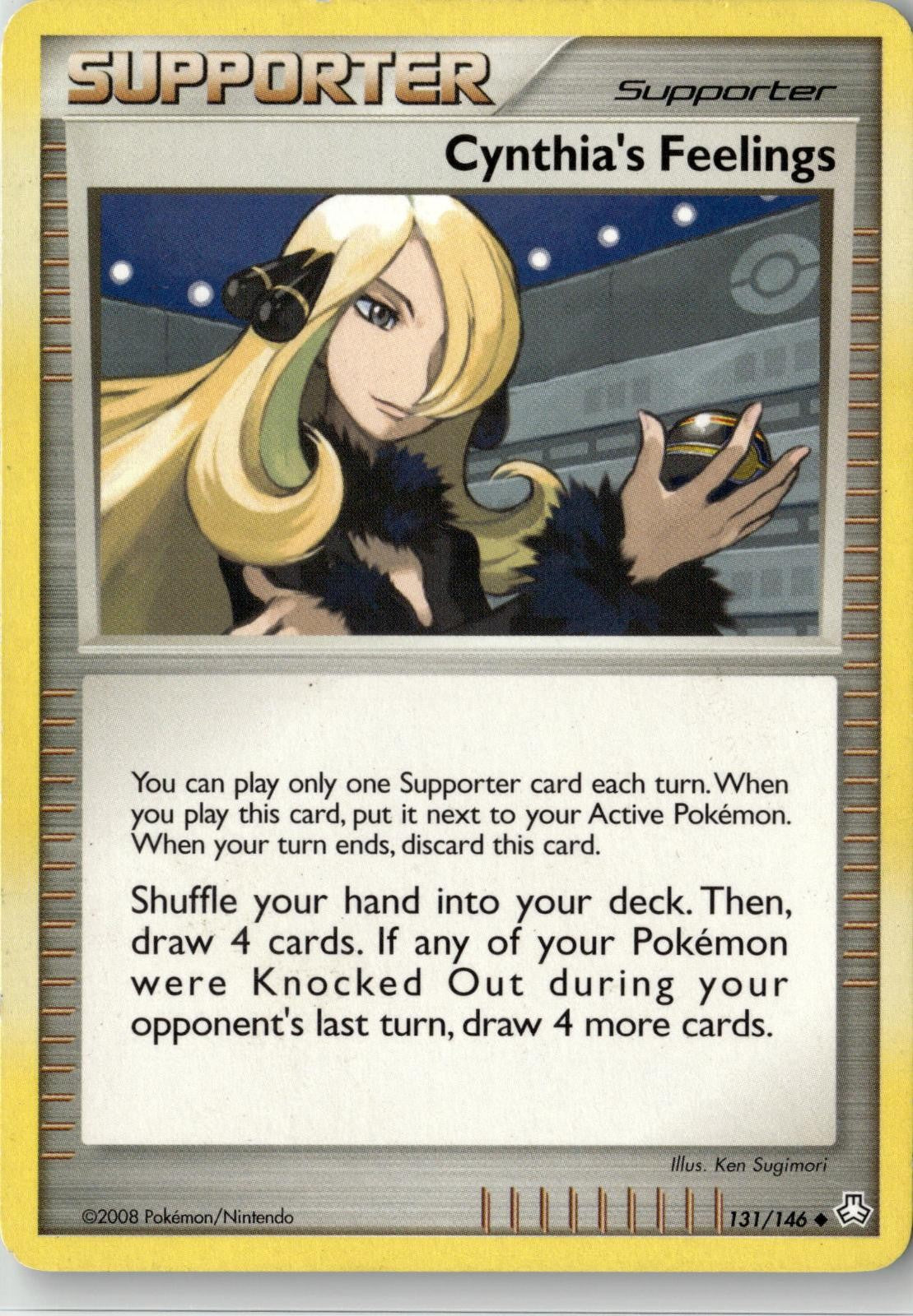 2008 POKEMON CYNTHIA'S FEELINGS 131/146 UNCOMMON LEGENDS AWAKENED NEAR MINT